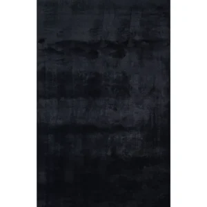 Faux Rabbit Fur Rug 80 x 150 cm Negro MIRPUR
