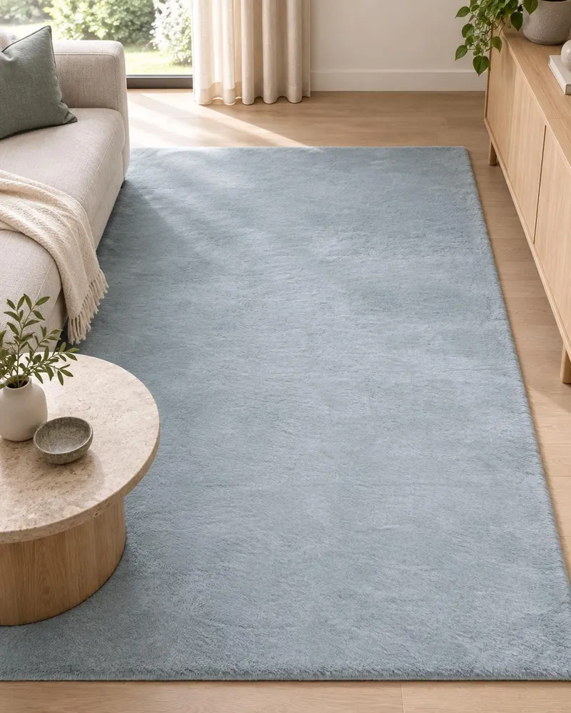 Faux Rabbit Fur Rug 160 x 230 cm Mint Grey MIRPUR