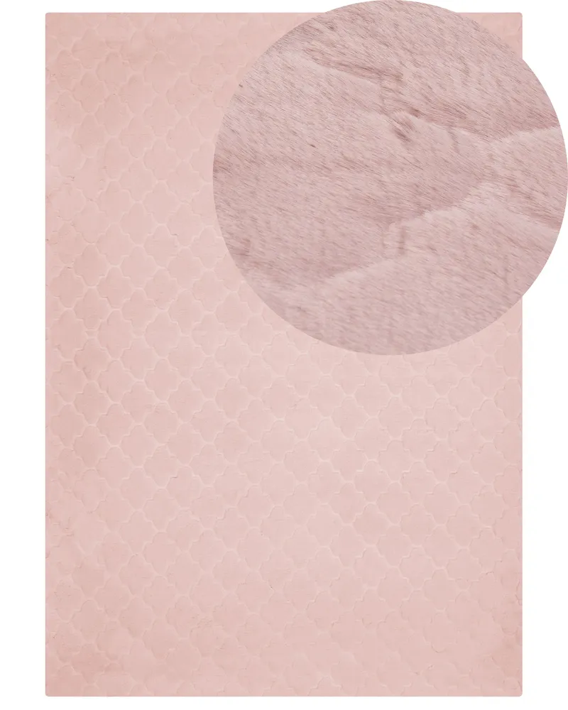 Faux Rabbit Fur Rug 160 x 230 cm Rosa GHARO