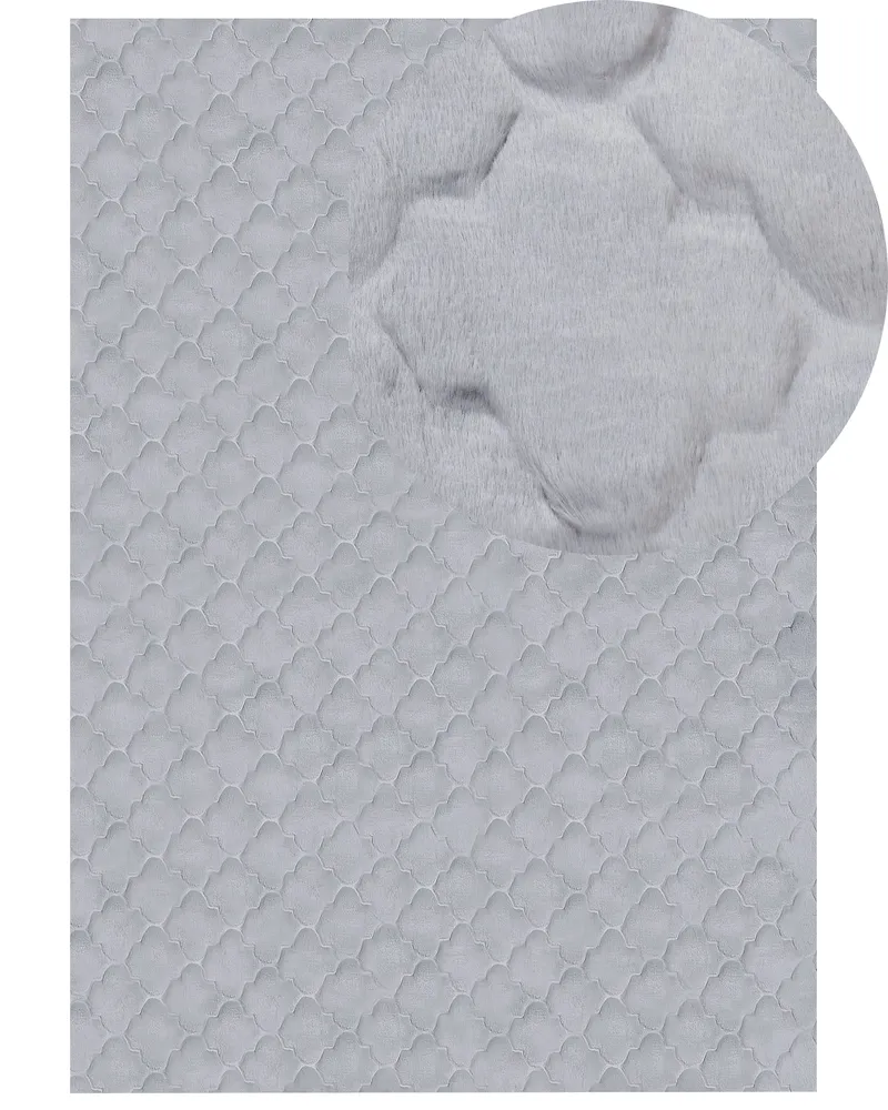 Faux Rabbit Fur Rug 160 x 230 cm Grey GHARO