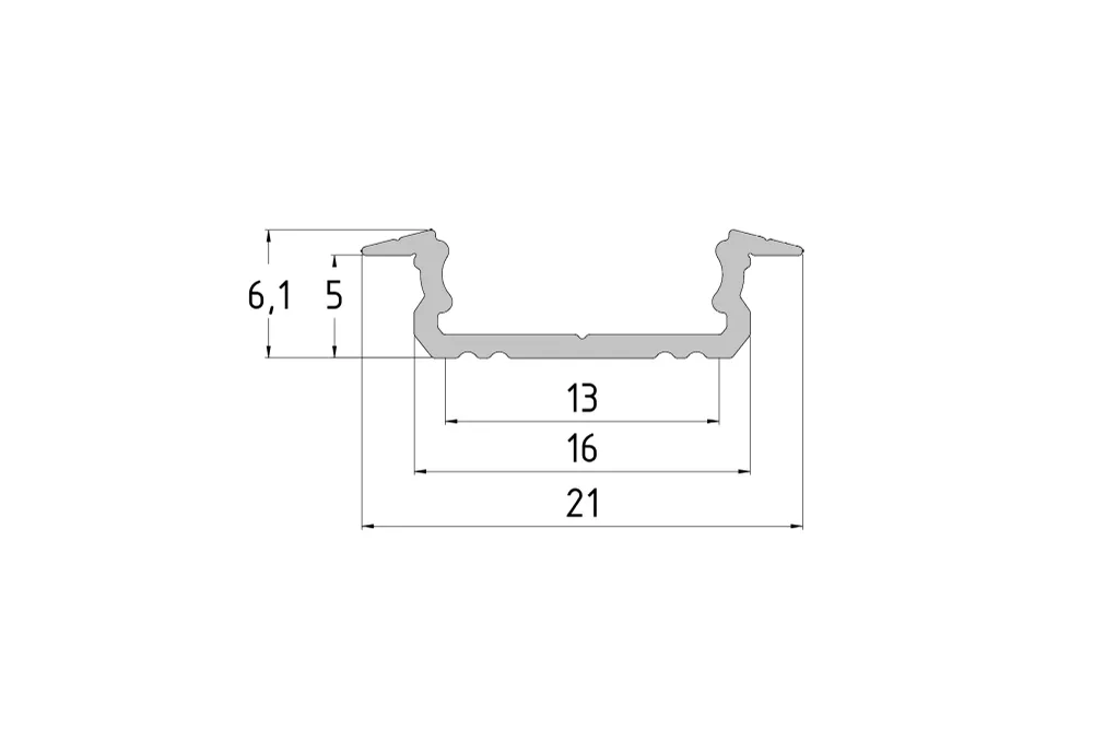 Perfil de Alumínio 5x16mm 3030mm - Branco