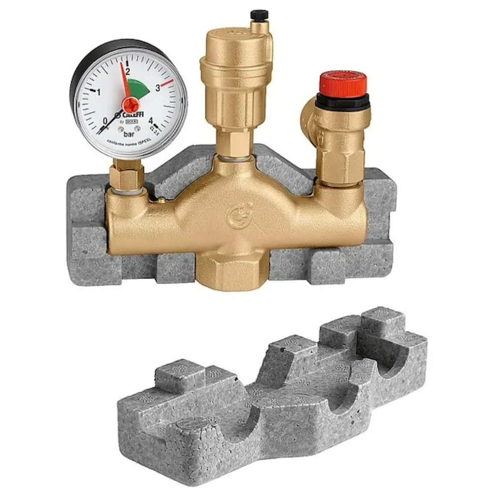 Grupo de seguranç de caldeiras 1" Caleffi com regulador de pressão para sistemas de aquecimento