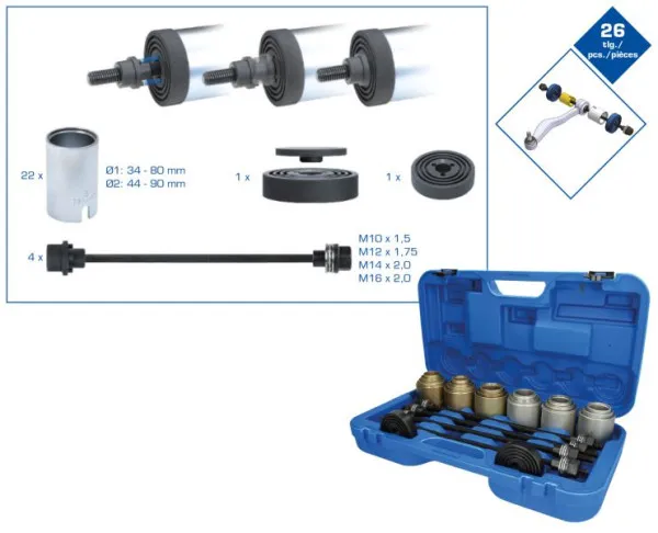 Conjunto de luva de tração e pressão Brilliant Tools, com 4 fusos, 26 peças, BT672450