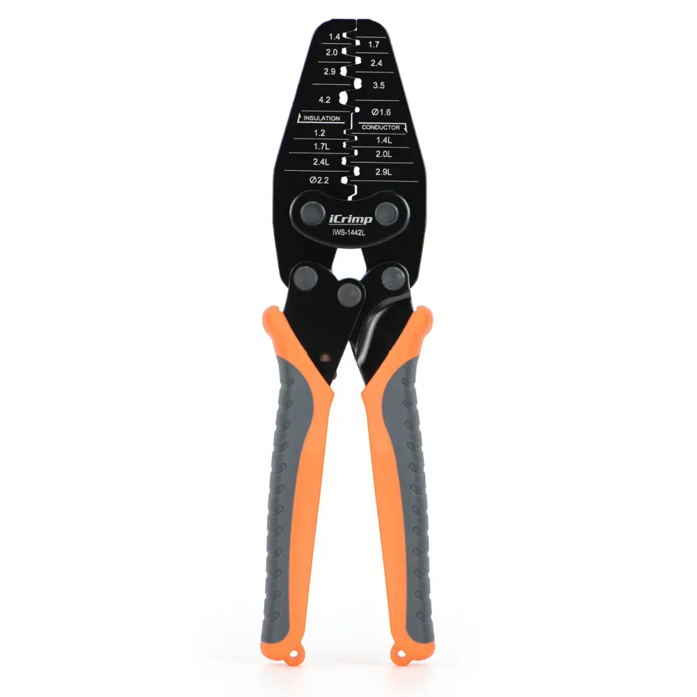 Alicate de crimpagem de microconectores IWS-1442L para crimpagem de conectores de cilindro aberto de 30 AWG 14 AWG da Mole...