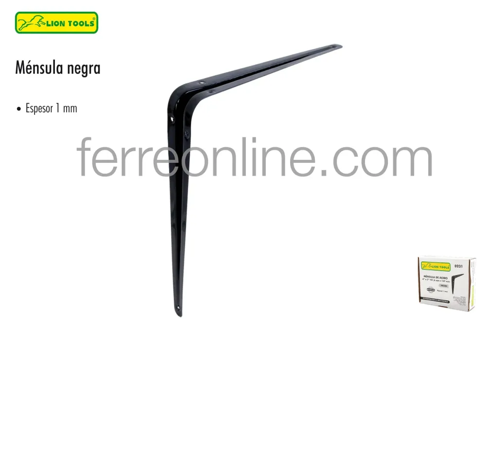 MENSULA NEGRA 6" X 8" PIEZA LION TOOLS 0233