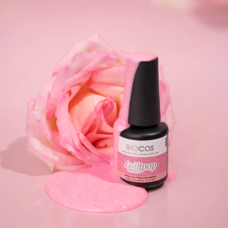 Verniz Gel Inocos Efeito Lollipop Rosa 15ml para Painéis e Plásticos