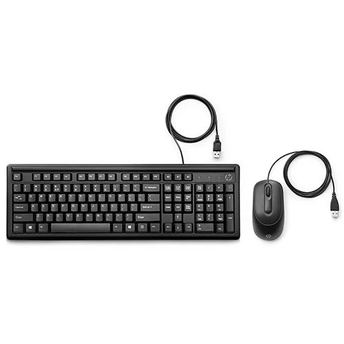 Teclado PT + Rato HP com Fios 160 - Preto para Blocos de Motor