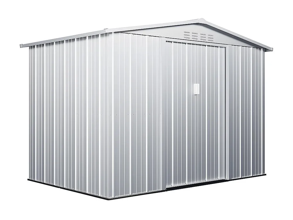 Abrigo de jardim de 4,91 m² em ço galvanizado cinza - LINUS