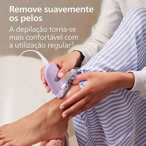 Depiladora com Cabo de Arranque Philips BRE257/00 Series 4000 - Lilás