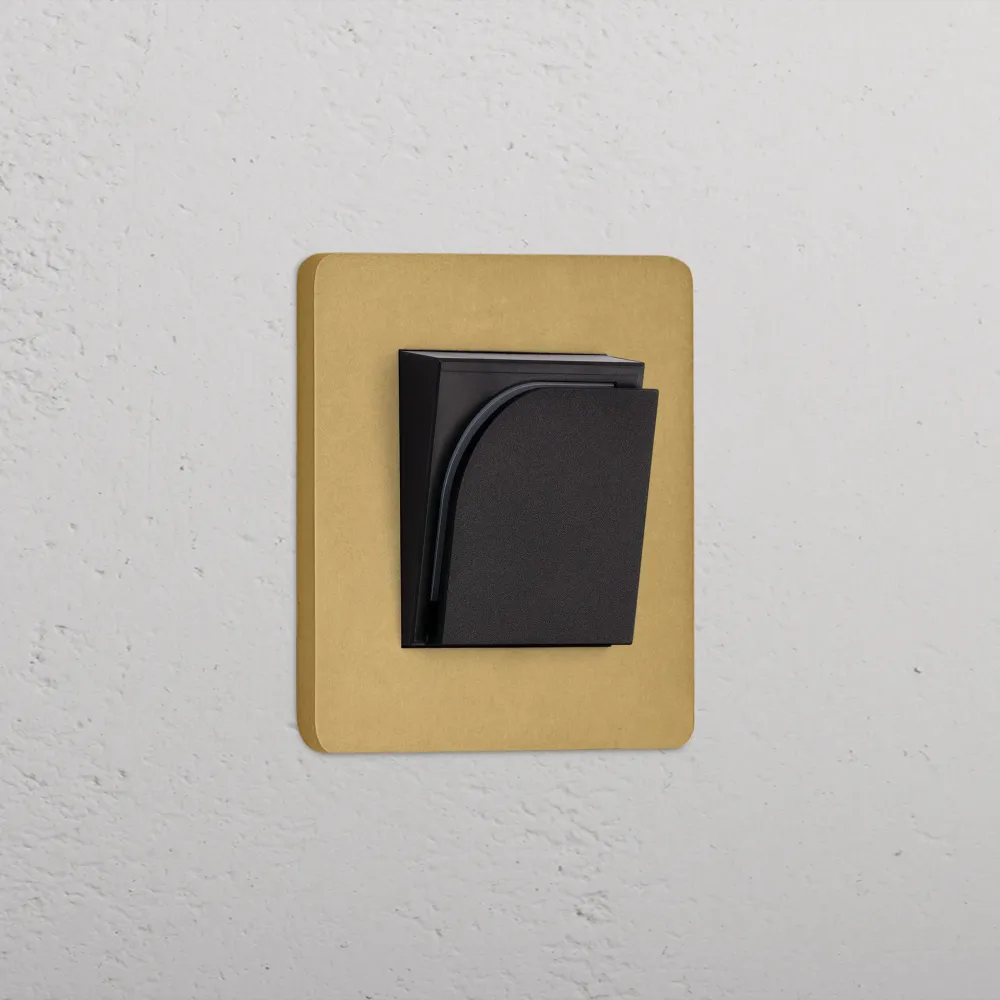 Grove Interruptor de cartão de hotel individual – Latão Antigo Preto Regular