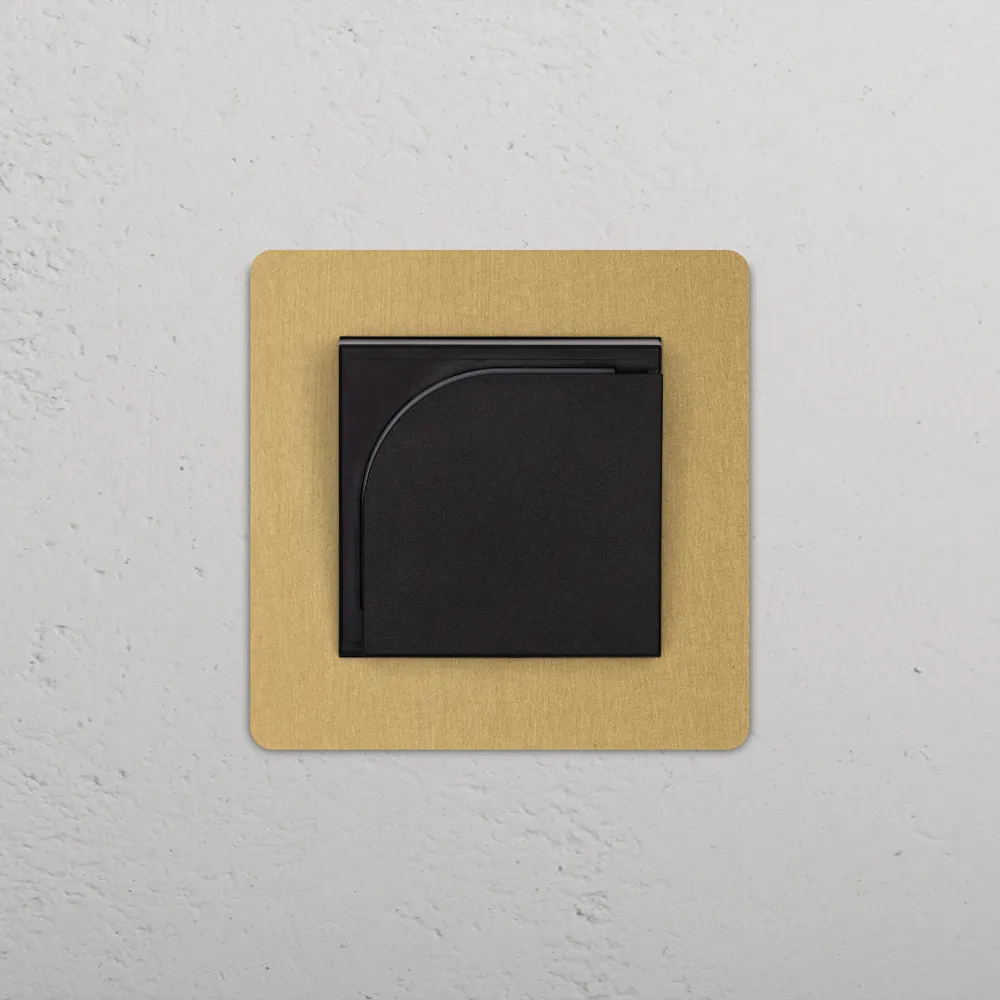 Grove Interruptor de cartão de hotel individual – Latão Antigo Preto Regular