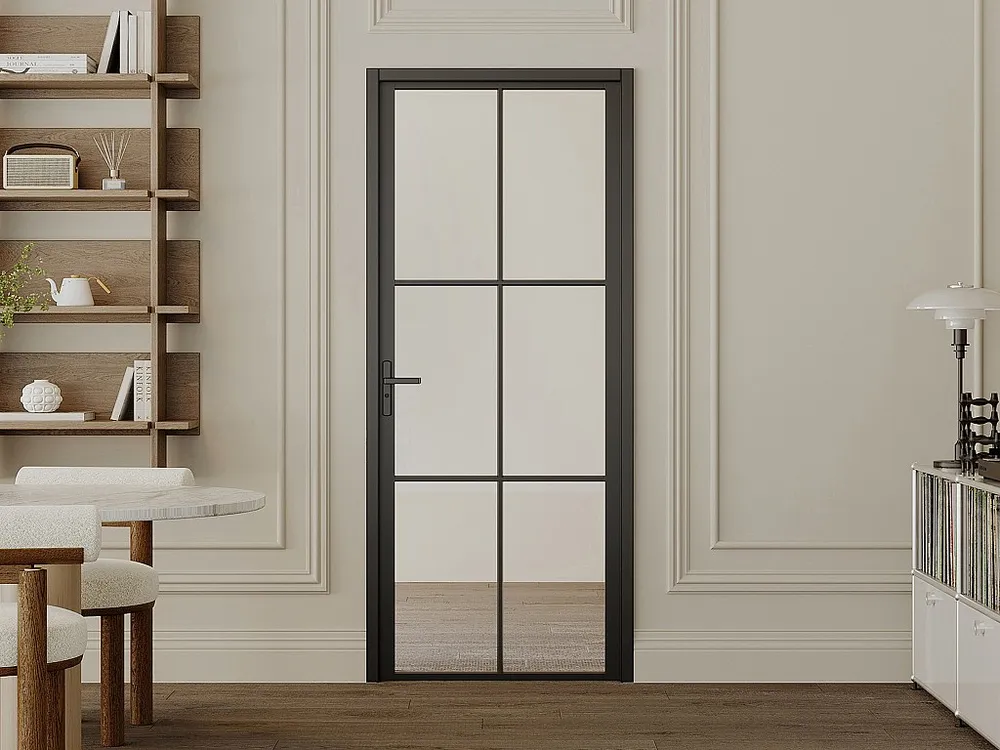 Porta de bloco reversível em alumínio e vidro temperado - A204 x L73 cm - SEROTO
