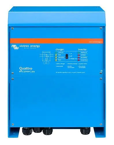 Inversor / carregador Victron Energy Quattro II 48/5000/70-50/50, 322044 com 5 Anos de Garantia