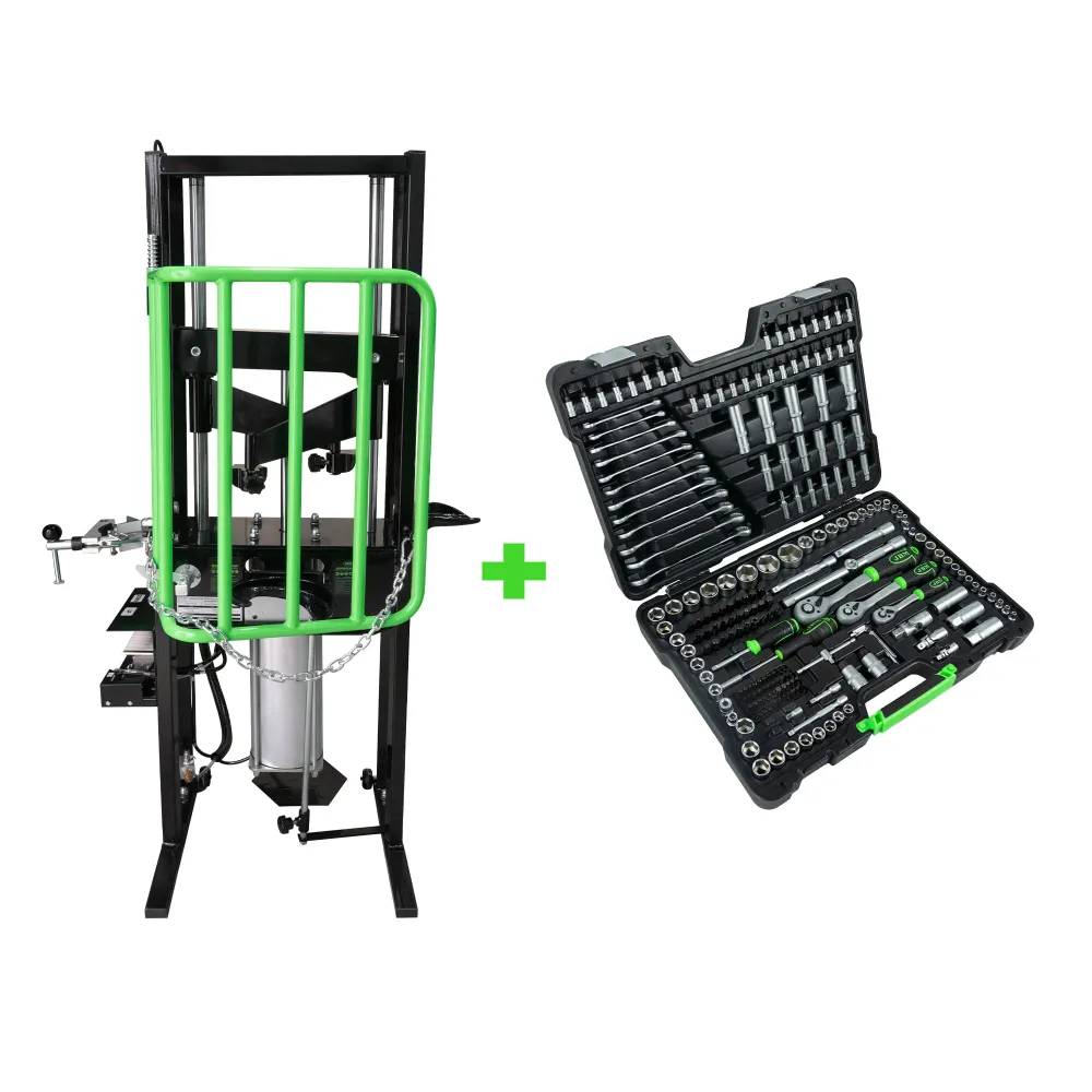 COMPRESSORE PNEUMATICO MOLLA 1T + VALIGETTA DI UTENSILI DA 216 PEZZI CON BUSSOLE ESAGONALI JBM