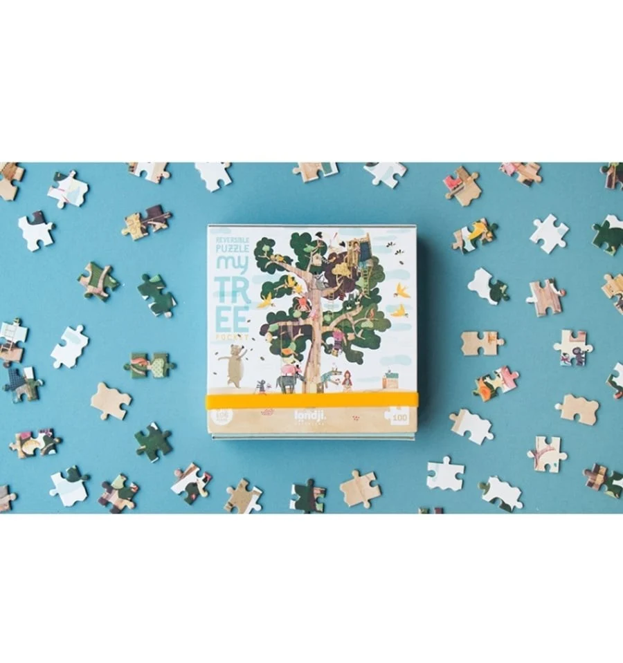 Pocket My Tree, 100-piece de duas faces silhouette puzzle