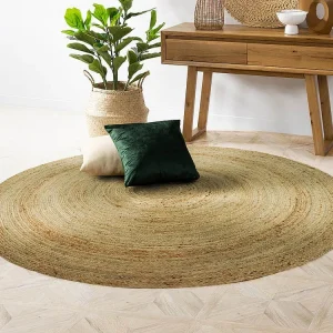 Tapete redondo JAIPUR - 100% juta - D. 150 cm - Puro (Par Esquerdo/Direito)