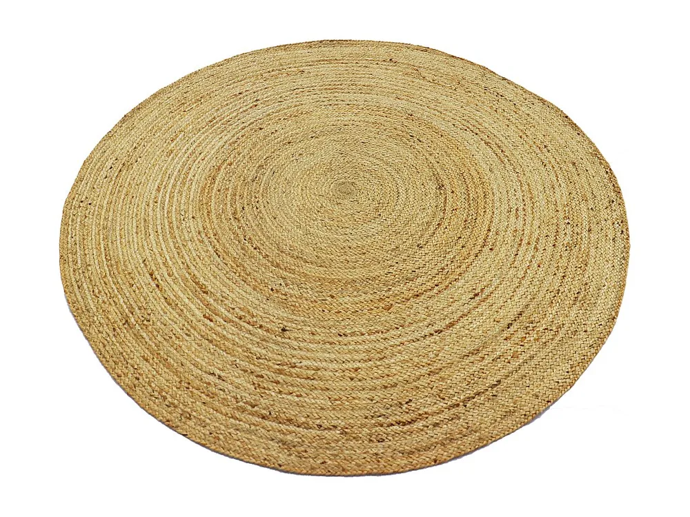 Tapete redondo JAIPUR - 100% juta - D. 150 cm - Puro (Par Esquerdo/Direito)