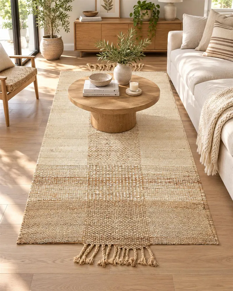 Terminal de Direção Tapete em juta creme 80 x 150 cm HAMZALAR