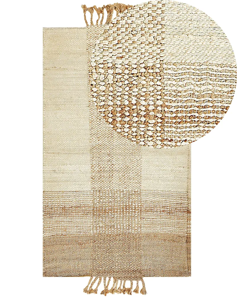 Terminal de Direção Tapete em juta creme 80 x 150 cm HAMZALAR