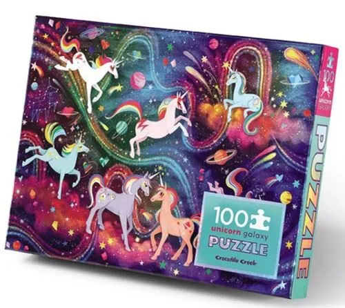 Puzzle Holográfico Unicorn Galaxy 100 Peças - Crocodile Creek para Reparo de Eixo