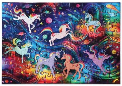Puzzle Holográfico Unicorn Galaxy 100 Peças - Crocodile Creek para Reparo de Eixo