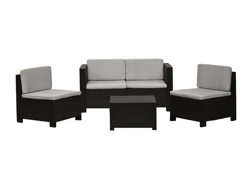 Conjunto de jardim "Set Diva" em resina trançada - Cinza