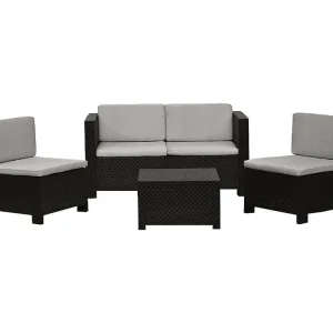 Conjunto de jardim "Set Diva" em resina trançada - Cinza