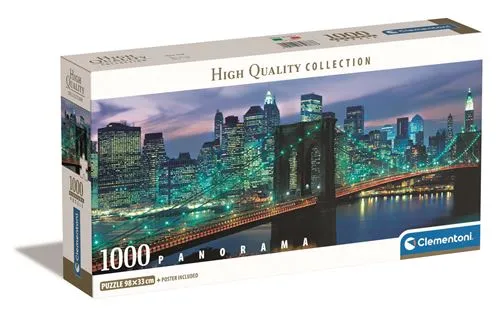 Puzzle Panorama: Novo York Brooklyn Bridge - 1000 Peças - Clementoni