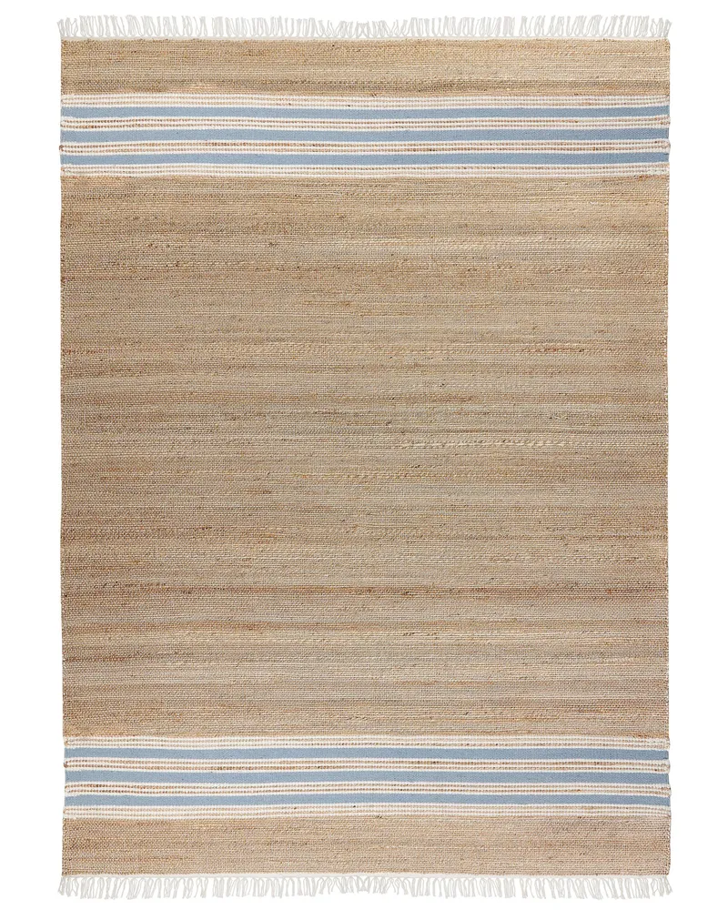 Tapete em juta creme e azul óbvio 160 x 230 cm MIRZA