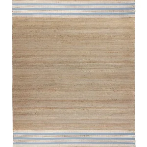 Tapete em juta creme e azul óbvio 160 x 230 cm MIRZA