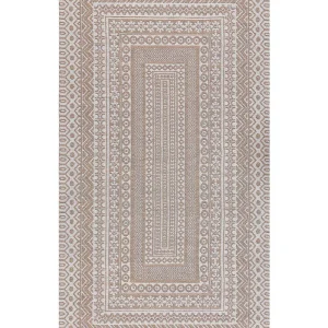 Tapete de juta creme e branco 80 x 150 cm BAGLAR