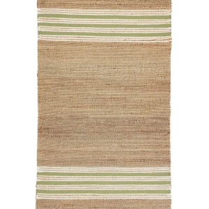 Tapete em juta creme e verde 80 x 150 cm MIRZA