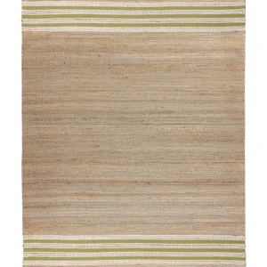 Tapete em juta creme e verde 160 x 230 cm MIRZA