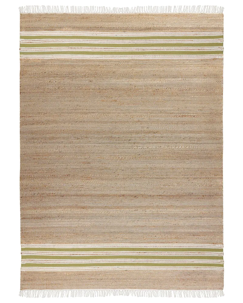 Tapete em juta creme e verde 160 x 230 cm MIRZA