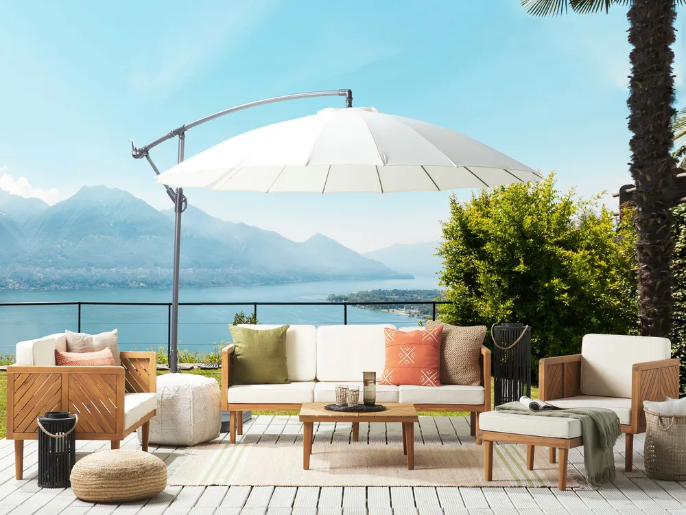 Tapete em juta creme e verde 160 x 230 cm MIRZA
