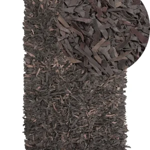 Tapete de pele genuína castanha 80 x 150 cm MUT