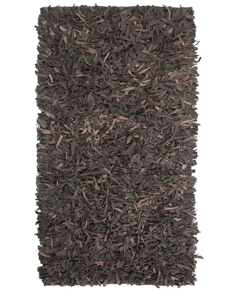 Tapete de pele genuína castanha 80 x 150 cm MUT
