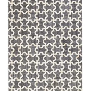 Tapete de pele genuína cinzenta e creme 160 x 230 cm YEDISU