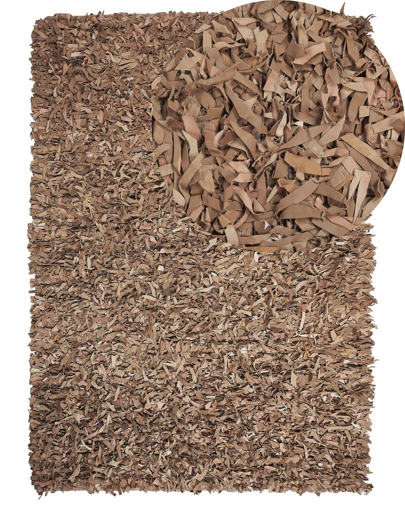 Tapete de pele genuína creme 160 x 230 cm MUT