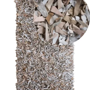 Tapete de pele genuína creme visível 80 x 150 cm MUT