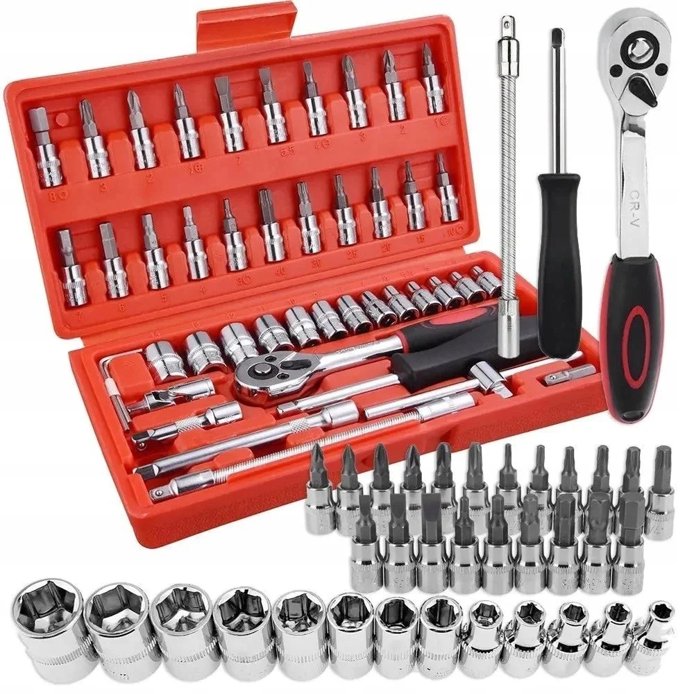 Kit Ferramentas Completo de 46 Peças de ço com Maleta