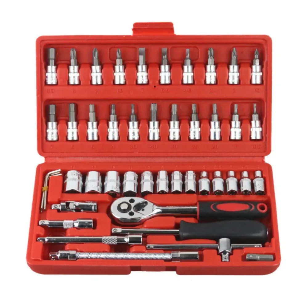 Kit Ferramentas Completo de 46 Peças de ço com Maleta
