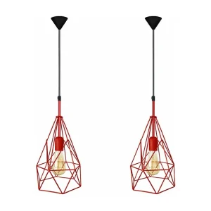 Bucha de Suspensão Suspensão TOSEL PYRAMIDAL LOT 2 vidro quadrado opala D40 x H70 cm