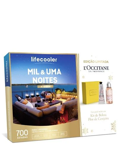 Lifecooler - Mil & Uma Noites Dois Maxi-Pack | 1 Noite ou 1 Noite + Pequeno-Almoço para 2 Pessoas com Diâmetro 22mm