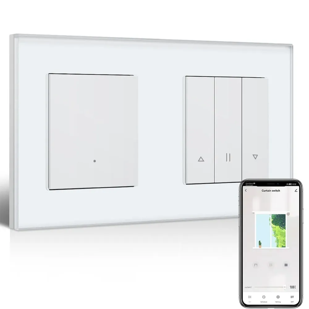 Bseed Echo Smart Wifi light switch com Wifi Roller Shutter Switch, compatível com Tuya, Alexa e Google Assistant, interrup...