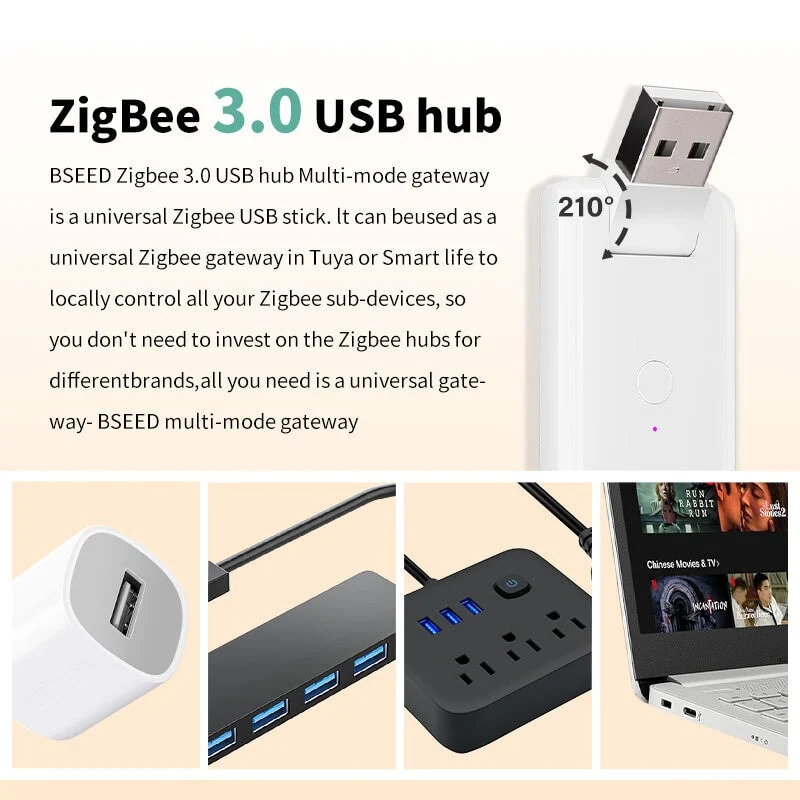 txt Tuya Smart Gateway USB Multimodo Bluetooth+ZigBee Sem Fios Bseedswitch