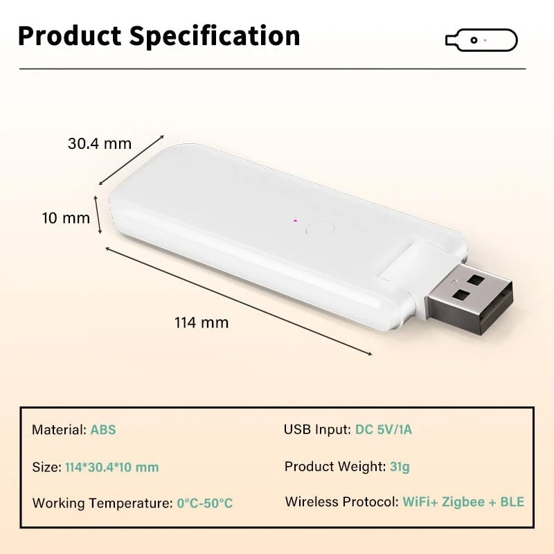txt Tuya Smart Gateway USB Multimodo Bluetooth+ZigBee Sem Fios Bseedswitch