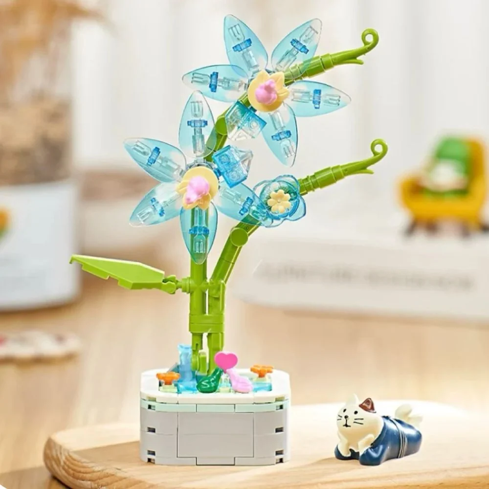 Kit Floral de Cristal Nº103 Arranjo para Fixar em Blocos de Construção