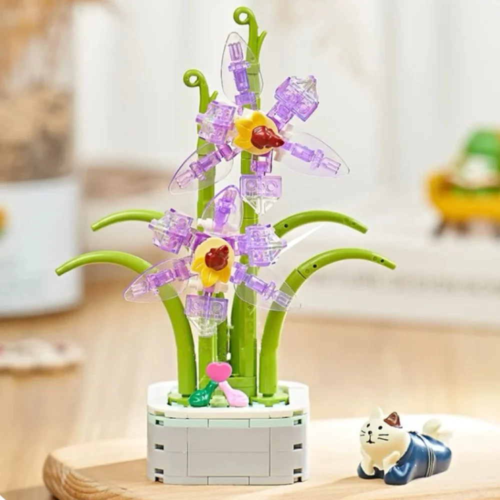 Kit Floral de Cristal Nº103 Arranjo para Fixar em Blocos de Construção