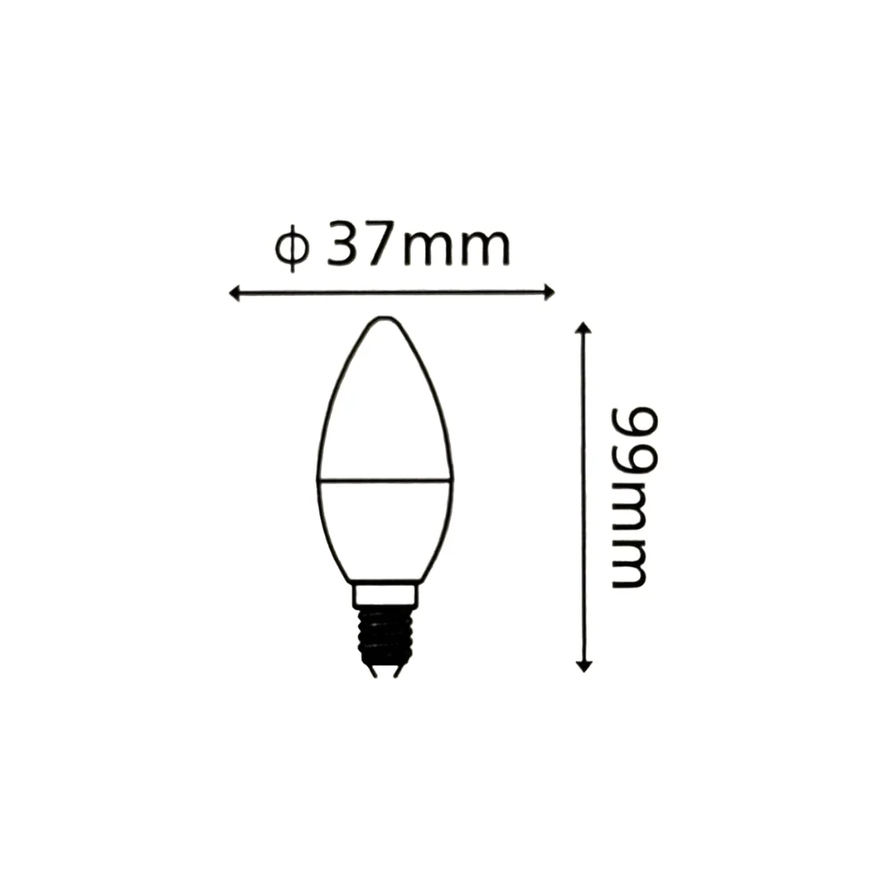 KIT DE 2 LÂMPADAS LED C30 E14 6W 470LM LED7 com Garantia de 18 Meses